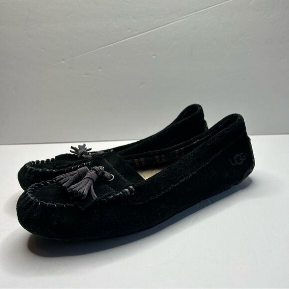 UGG Women's Black Suede Moccasins 7 - Picture 2 of 11